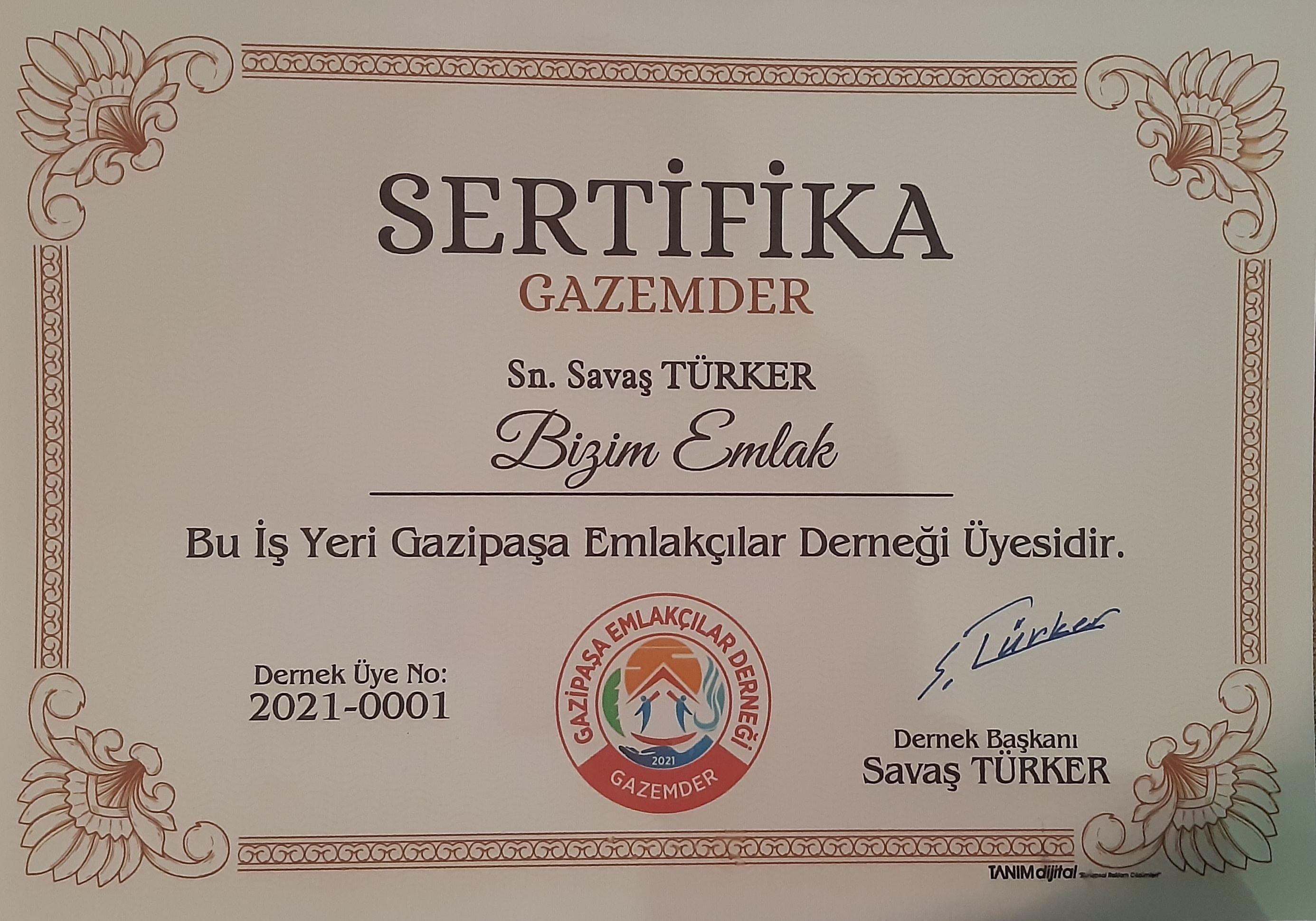  Dernek kurucu üyelerimizin sertifikalarını dağıttık