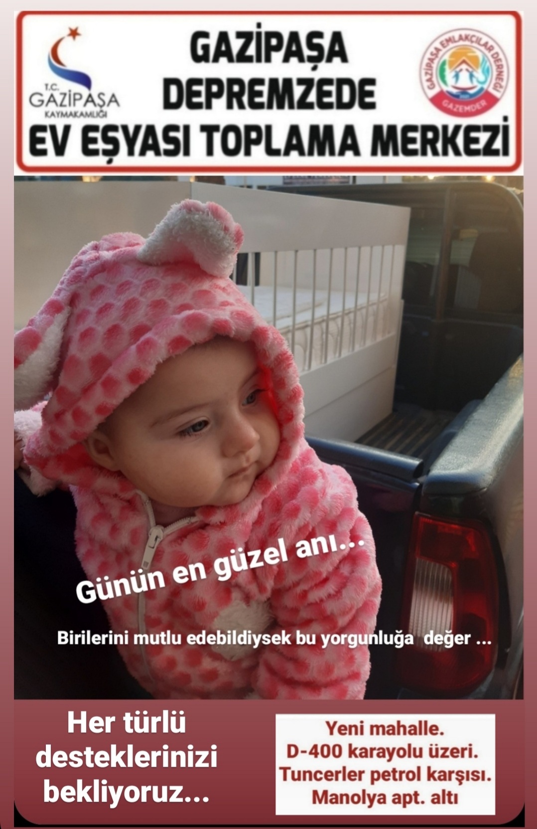 DEPREM FAALİYETLERİNE DEVAM.