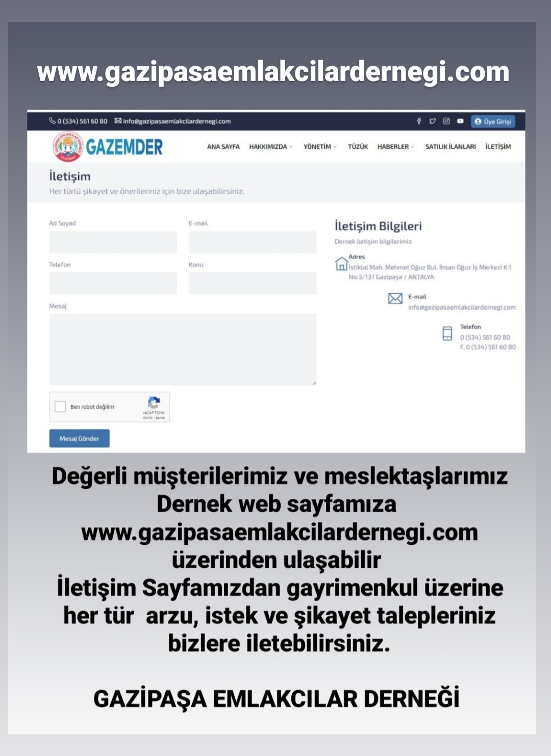 Şikayet ve görüşleriniz için bize yazabilirsiniz. 