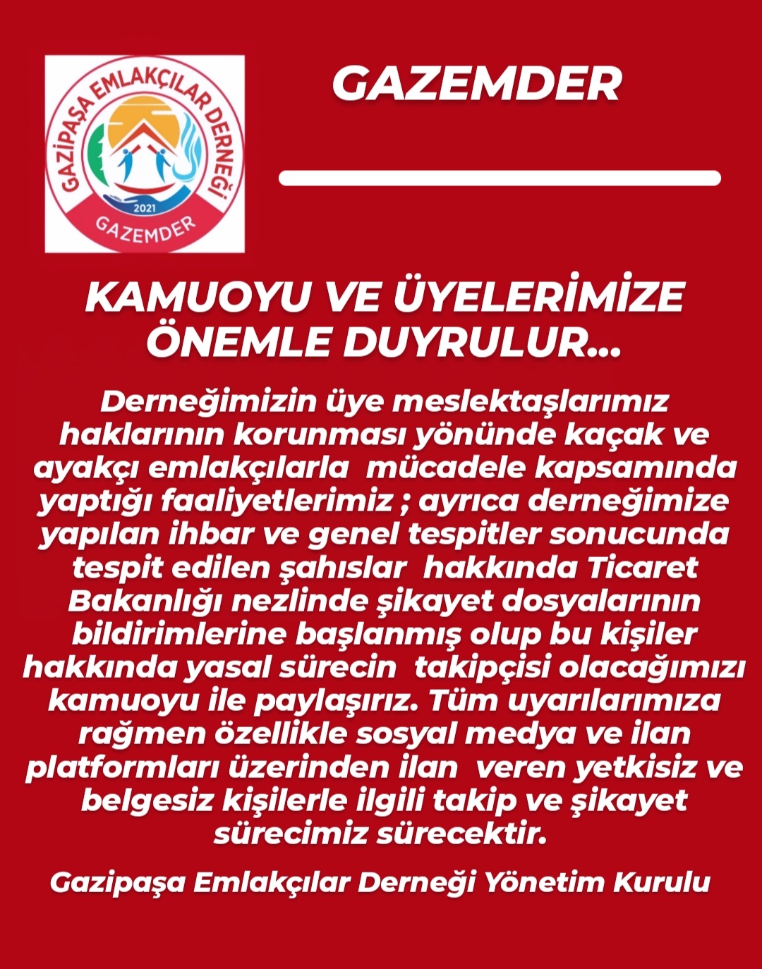 Üyelerimiz dikkatine 
