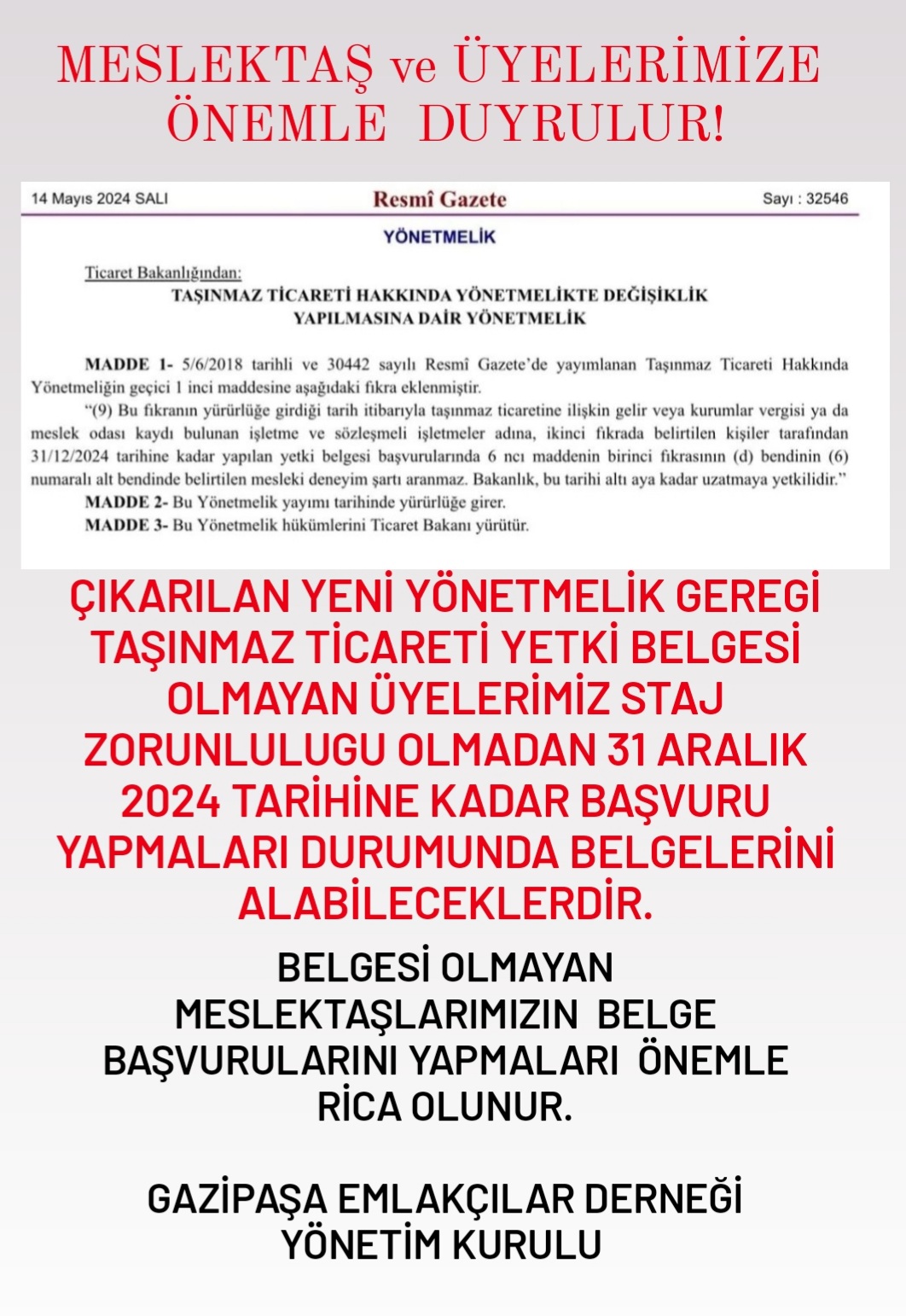 Staj zorunlulugu 14 mayıs itibarı ile faaliyette olan ofisler için 31 aralık tarihine kadar kaldırıldı 